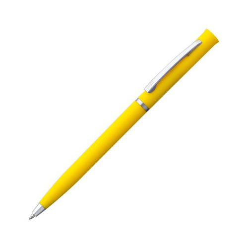 Поворотная пластиковая ручка с логотипом (серебро) Желтый