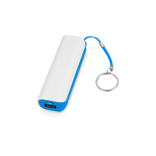 Зарядное устройство-брелок с логотипом (2000 mAh) Голубой