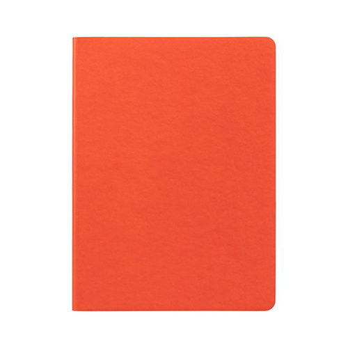 Кожаный блокнот с логотипом в клетку Оранжевый