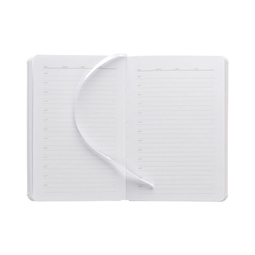 Кожаный ежедневник с логотипом и резинкой (192 стр) Белый