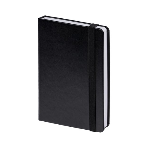 Кожаный ежедневник с логотипом и резинкой (192 стр) Черный