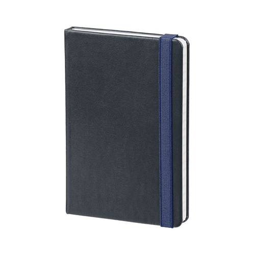 Кожаный ежедневник с логотипом и резинкой (192 стр) Синий
