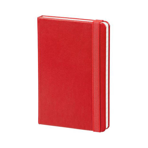 Кожаный ежедневник с логотипом и резинкой (192 стр) Красный