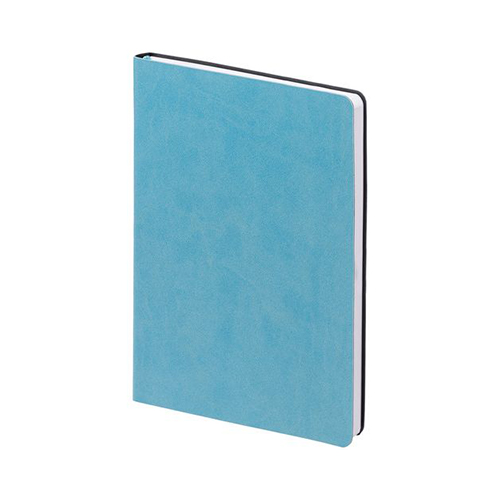 Кожаный ежедневник с логотипом и гибкой обложкой (256 стр) Голубой