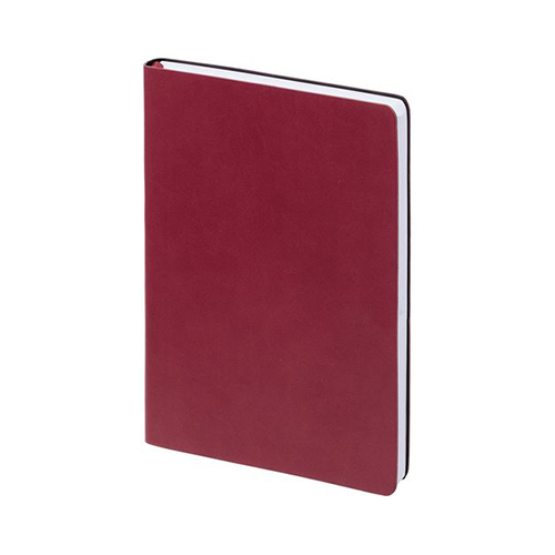 Кожаный ежедневник с логотипом и гибкой обложкой (256 стр) Бордовый
