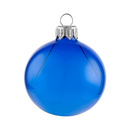 Прозрачный елочный шар с логотипом Синий