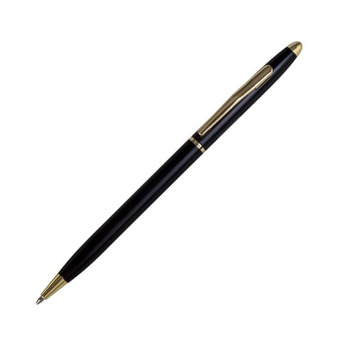 Металлическая ручка с золотыми акцентами с логотипом Черный
