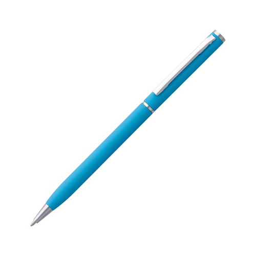 Металлическая ручка с логотипом Голубой