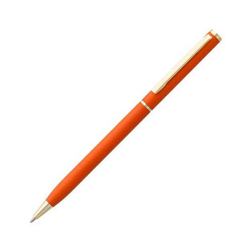 Цветная металлическая ручка с логотипом Оранжевый