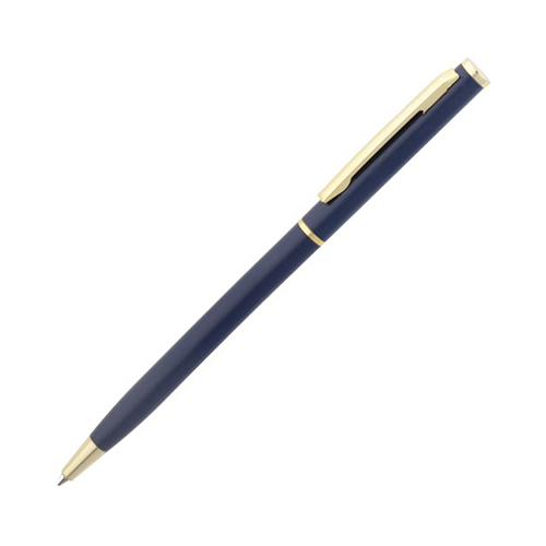 Цветная металлическая ручка с логотипом Темно-синий