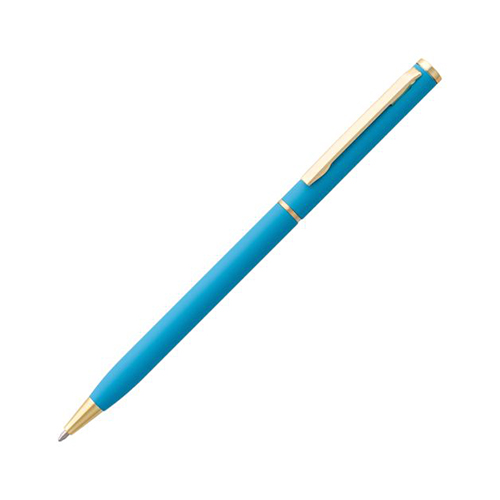 Цветная металлическая ручка с логотипом Голубой