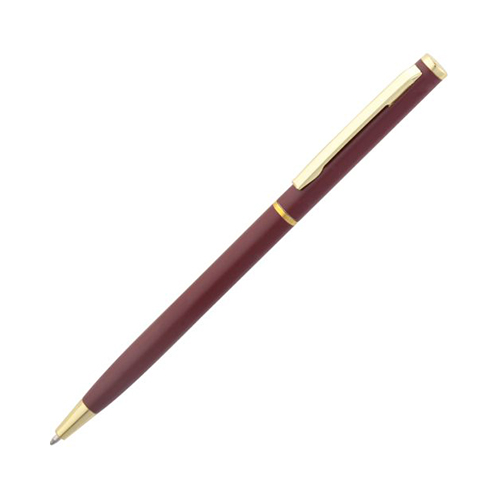 Цветная металлическая ручка с логотипом Бордовый