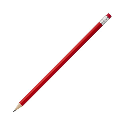 Карандаш с ластиком с логотипом Красный