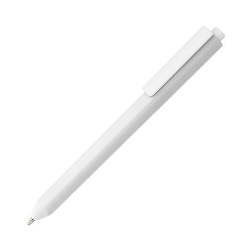 Нажимная пластиковая ручка с логотипом Белый