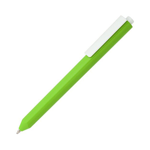 Нажимная пластиковая ручка с логотипом Зеленый