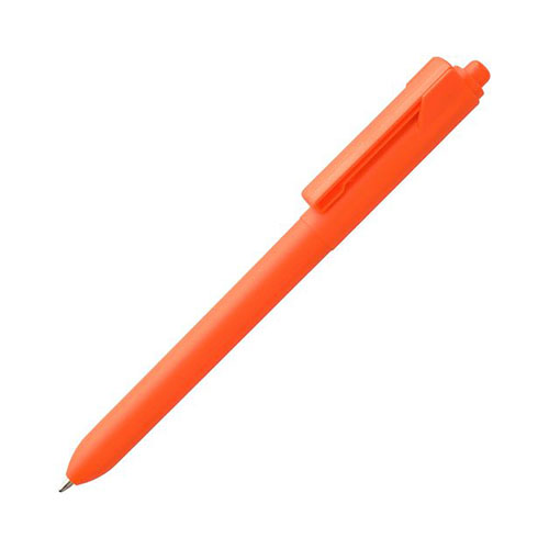 Цветная пластиковая ручка с логотипом Оранжевый