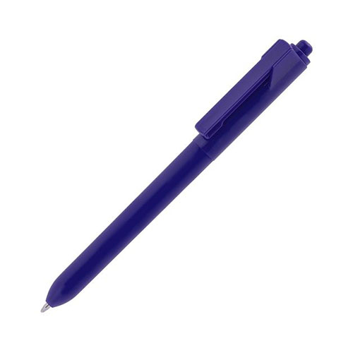 Цветная пластиковая ручка с логотипом Темно-синий