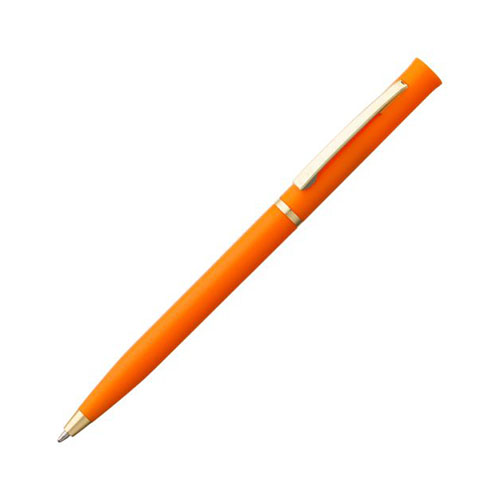 Поворотная пластиковая ручка с логотипом (золото) Оранжевый