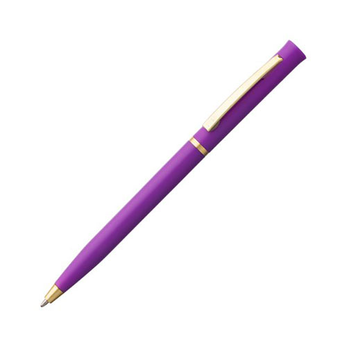 Поворотная пластиковая ручка с логотипом (золото) Фиолетовый