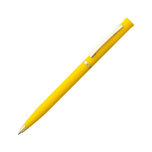 Поворотная пластиковая ручка с логотипом (золото) Желтый
