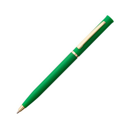 Поворотная пластиковая ручка с логотипом (золото) Зеленый