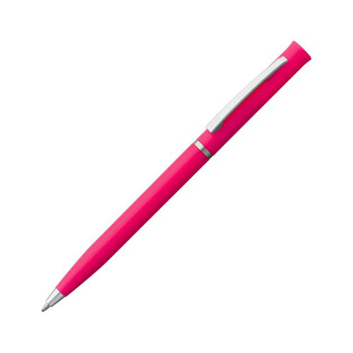 Поворотная пластиковая ручка с логотипом (серебро) Розовый