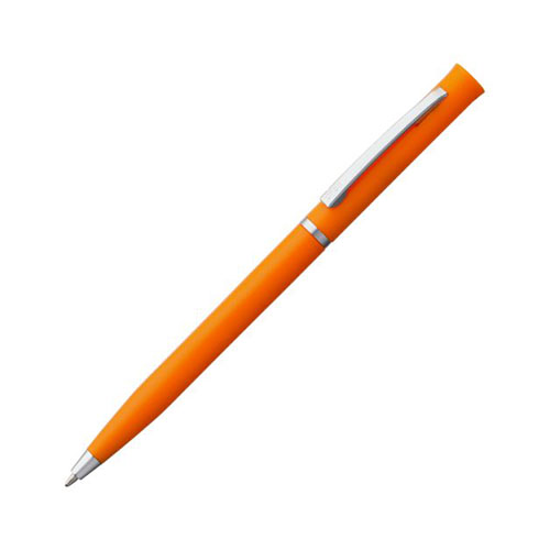 Поворотная пластиковая ручка с логотипом (серебро) Оранжевый