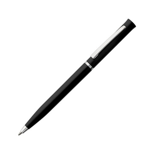 Поворотная пластиковая ручка с логотипом (серебро) Черный