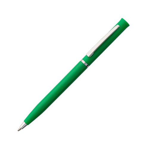 Поворотная пластиковая ручка с логотипом (серебро) Зеленый