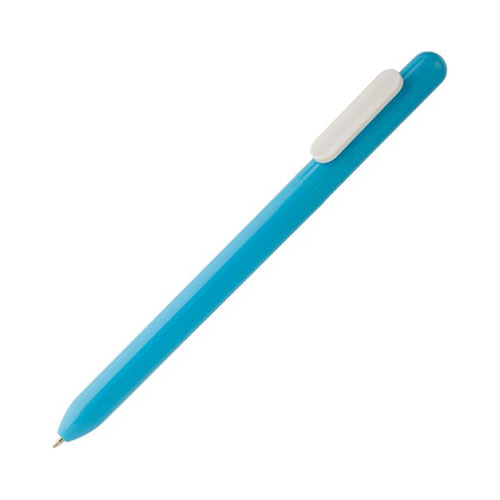Глянцевая цветная ручка с логотипом Голубой