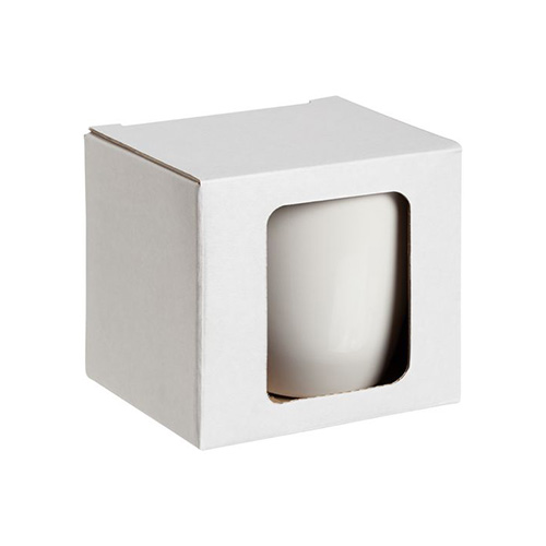 Коробка для кружки с окном с логотипом Белый