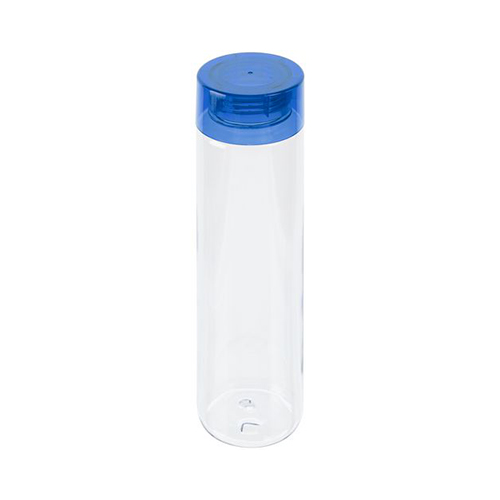 Прозрачная бутылка для воды с цветной крышкой с логотипом (700 мл) Синий