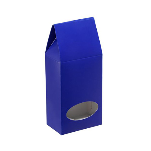 Коробочка для чая с логотипом и окном Синий