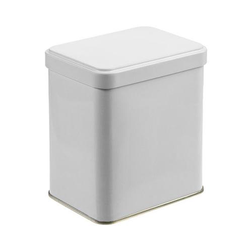 Металлическая прямоугольная коробка с логотипом Белый