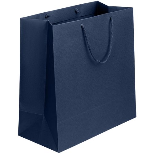 Бумажный пакет с логотипом из дизайнерской бумаги (большой) Синий