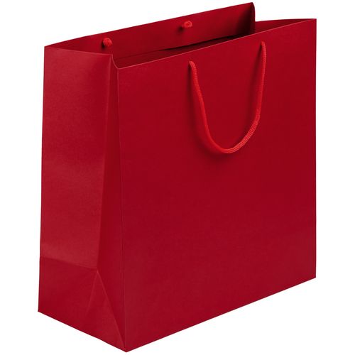 Бумажный пакет с логотипом из дизайнерской бумаги (большой) Красный