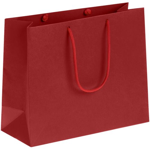 Бумажный пакет с логотипом из дизайнерской бумаги (малый) Красный