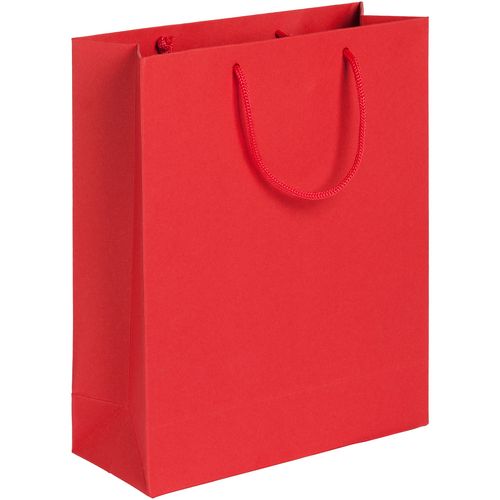 Бумажный пакет с логотипом из дизайнерского картона (средний) Красный