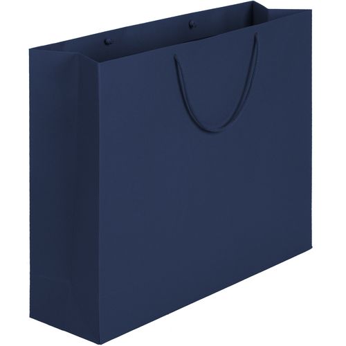 Бумажный пакет с логотипом из дизайнерского картона (большой) Синий