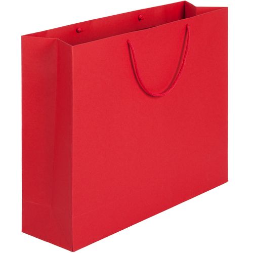 Бумажный пакет с логотипом из дизайнерского картона (большой) Красный
