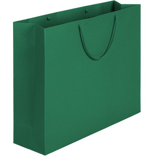 Бумажный пакет с логотипом из дизайнерского картона (большой) Зеленый