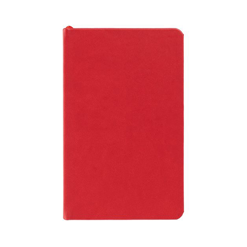 Кожаный блокнот с логотипом в линейку Красный