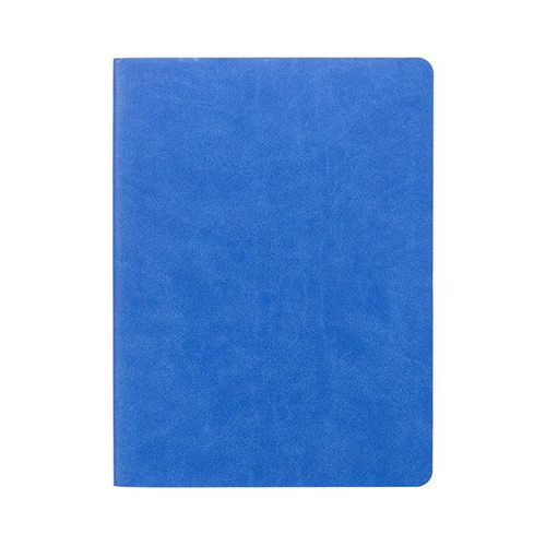 Кожаный блокнот с логотипом в клетку Голубой