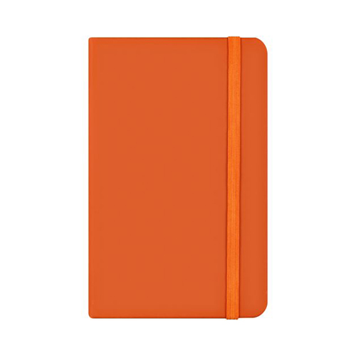 Кожаный блокнот с логотипом и резинкой Оранжевый