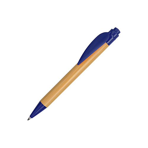 Ручка из бамбука и пластика с логотипом Синий