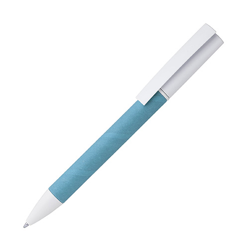 Ручка из картона и пластика (вариант 1) с логотипом Синий