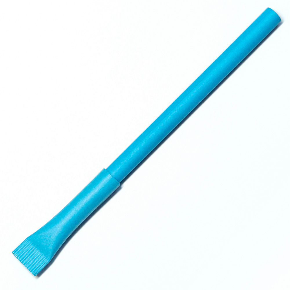 Ручка из бумаги с колпачком с логотипом Голубой