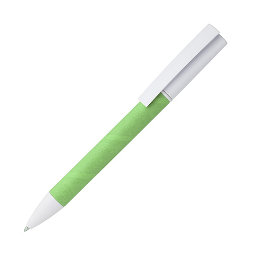 Ручка из картона и пластика (вариант 1) с логотипом Зеленый