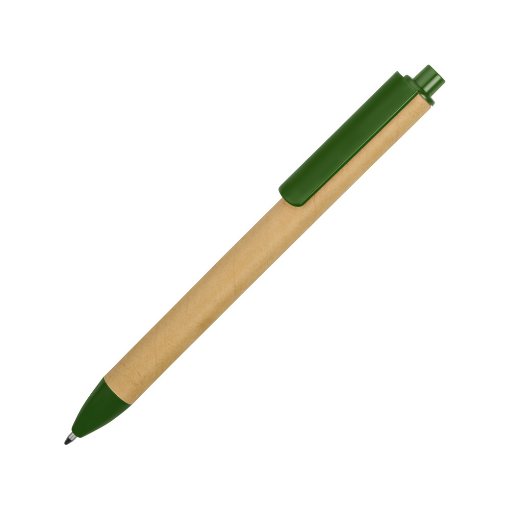 Ручка из картона и пластика (вариант 2) с логотипом Зеленый
