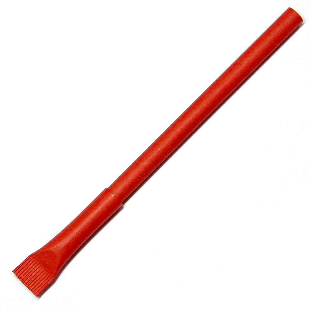 Ручка из бумаги с колпачком с логотипом Красный